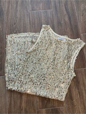 Peppermayo Gold Sequin Sleeveless Mini Dress